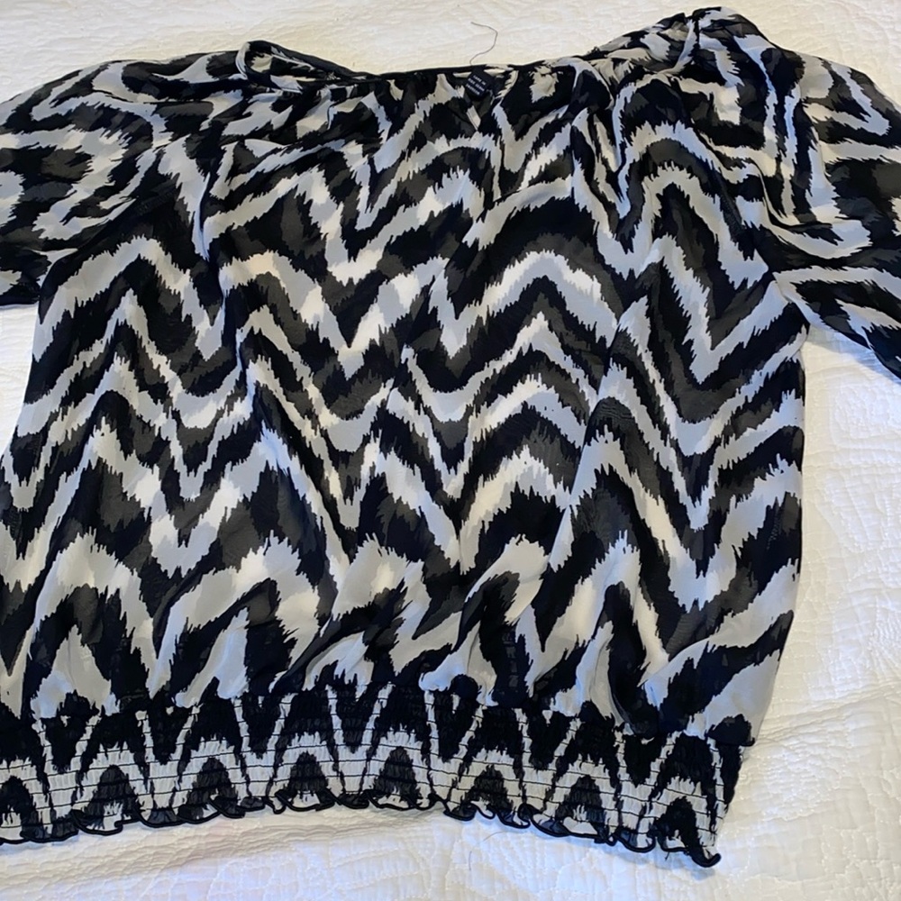 Plus size sheer blouse